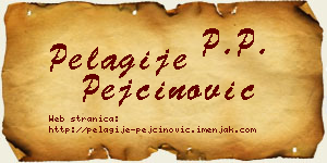 Pelagije Pejčinović vizit kartica